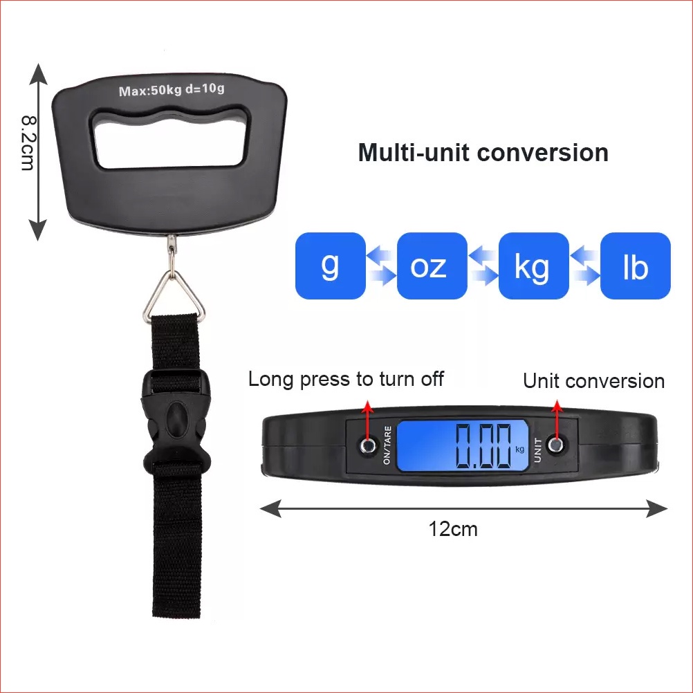 Cân hành lý điện tử cầm tay, cân treo mini 50kg