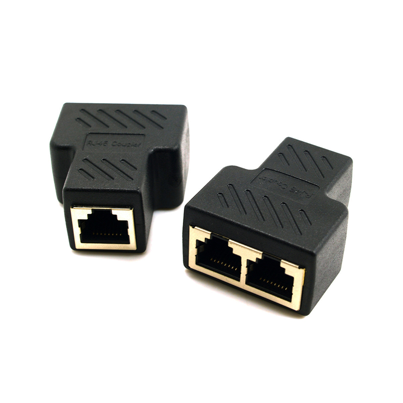 RJ45 Port Network Cable Splitter Extender Plug Adapter Split Into Two Splitter. 