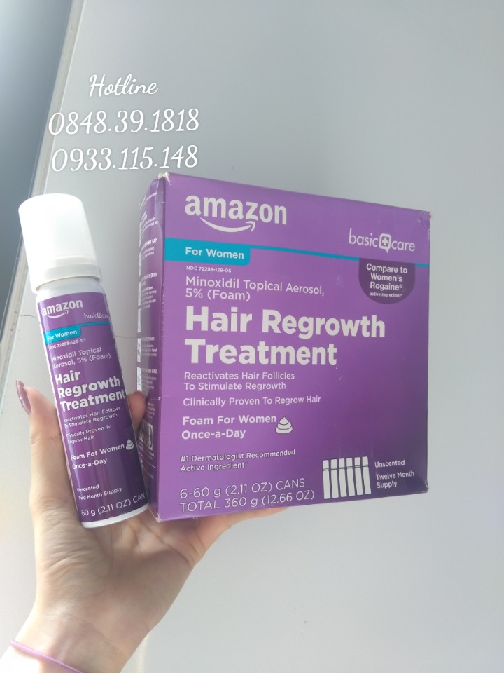 Dung Dịch Mọc Tóc - Mọc Lông Vùng Kín Nữ Minoxidil Basic Care 5% Dạng Bọt (Hỗ Trợ Che Tên Sản Phẩm)