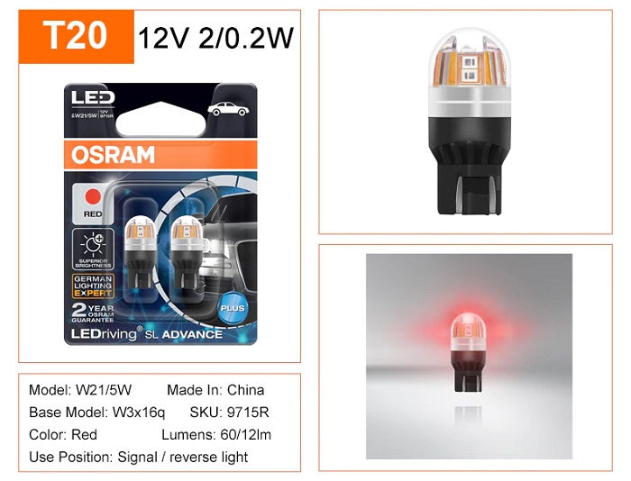 [LEDT2 ISOP] Đèn Led chân T20, S25 Osram Advance Plus [Số lượng : 1 cặp] [Bảo hành 2 năm]