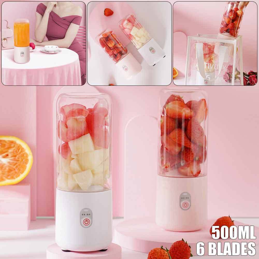 Juicer Juice Blender for Fruit and Vegetables  Protable Electric Fruit Juicer Fruit Extractors Squeeze Portable Juicer Blender Rechargeable Blender Juicer Tumbler Heavy Duty Vegetables Fruit Juice mixer with 6 Blades Wireless