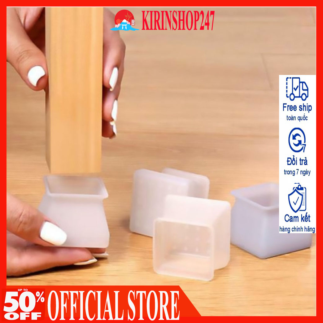 [SET 4] Miếng silicon bọc chân bàn ghế hình vuông dày