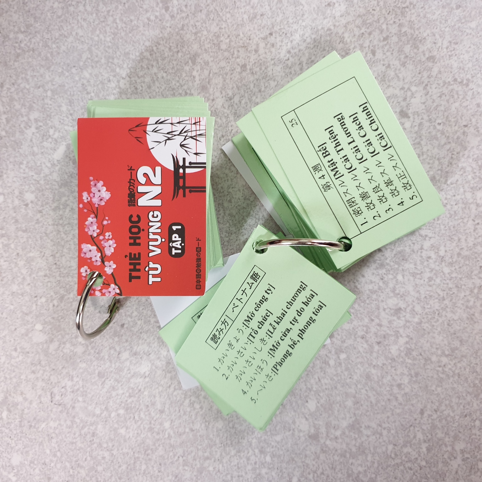 BỘ FLASHCARD - THẺ HỌC TIẾNG NHẬT N2 BẢN MỚIC( 8 XẤP)