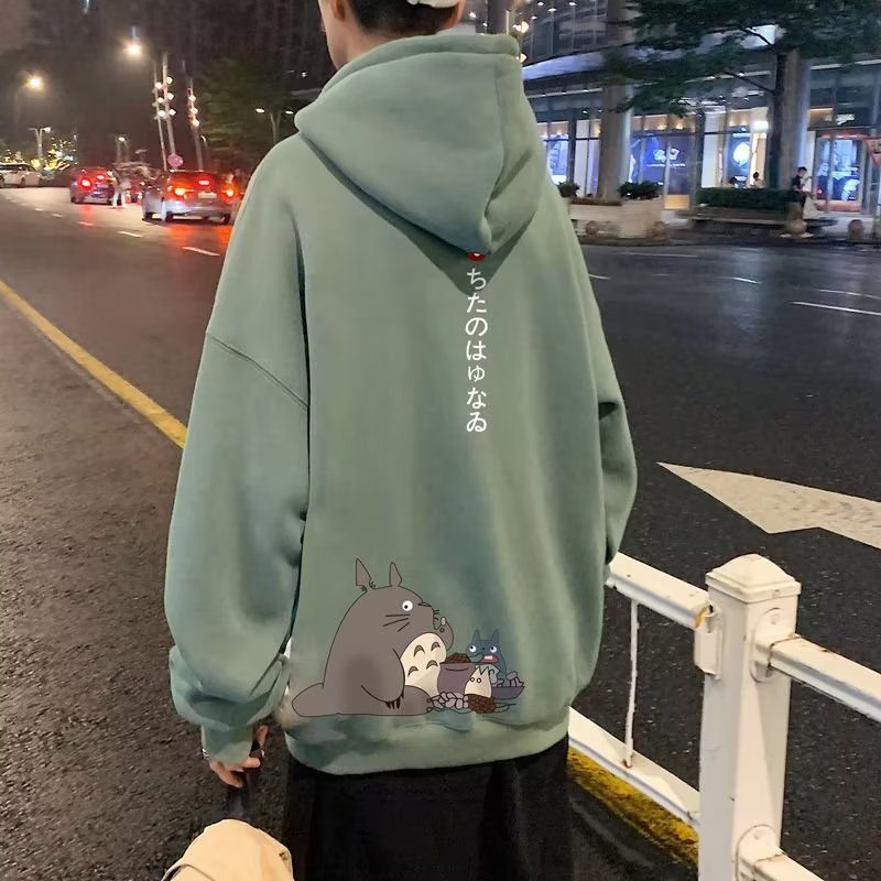 M-XXXL Korean Style Winter Unisex Hoodie Oversized Cute Totoro Printing  Men's Trendy Long Sleeve Sweatshirt Baggy Cal Hooded Sweater Green Grey |  Lazada PH