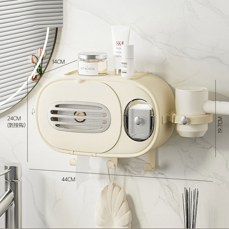KS Toilet tissue box Household bathroom face towel storage box punch-free wall-mounted paper dispenser plastic