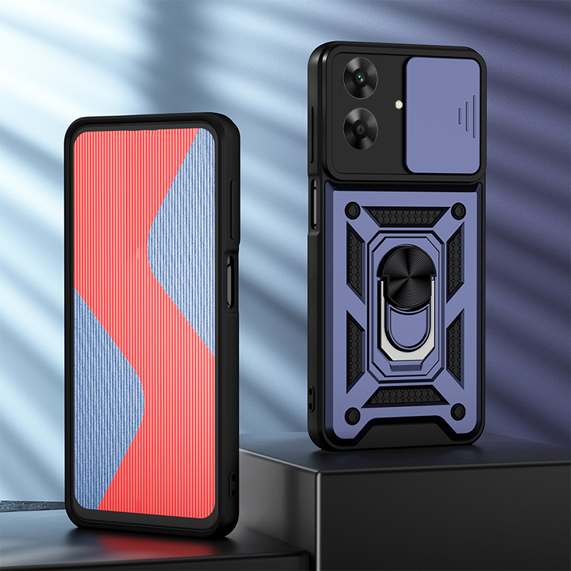 Phone case For Realme Note 60 Back cover Hard Armor Shockproof Camera Protection Bracket Navigation Holder Ring cover for For Realme Note 60X Cover cases. 