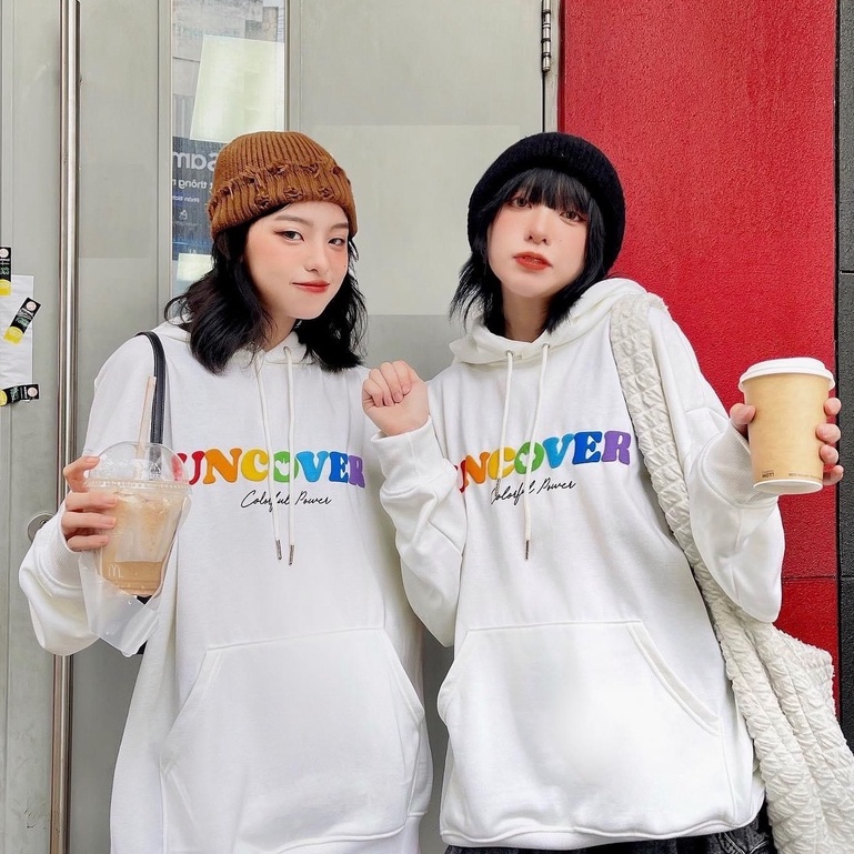 Áo hoodie sici uncover chữ 7 màu form rộng unisex nam nữ, áo khoác nỉ uncover 7 màu full tag - ginstore 003
