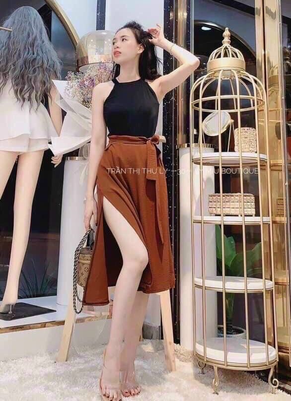 Sét bộ áo thun 3 lỗ chân váy xẻ mẫu mới siêu hot.