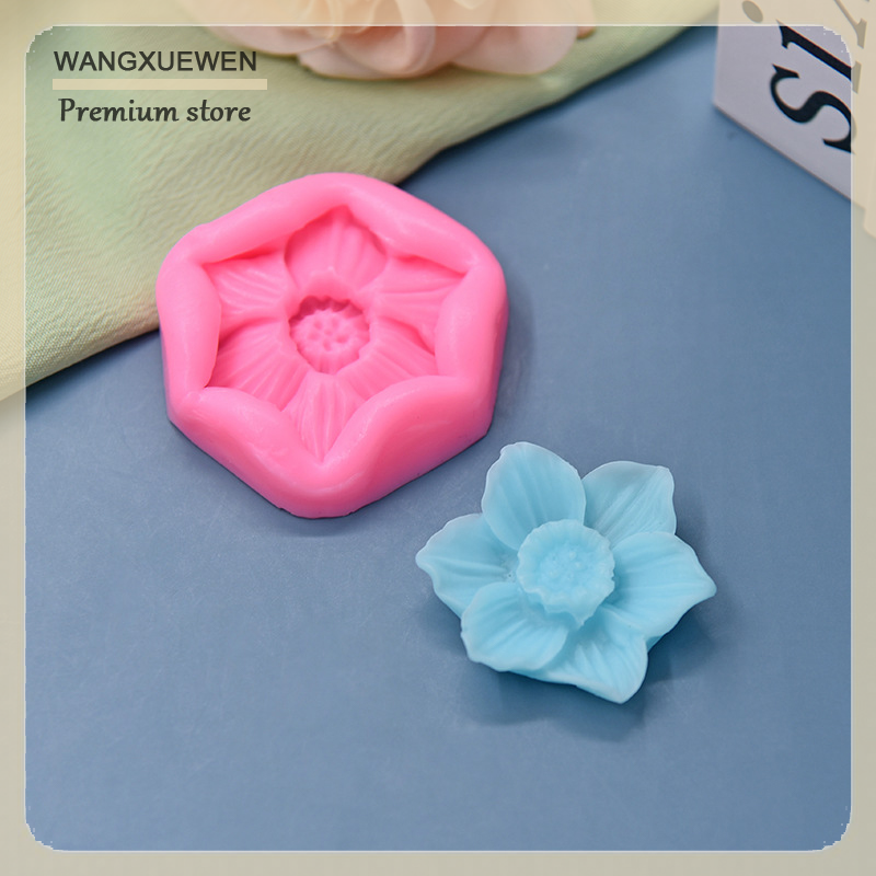 3d Flower Shaped Moulds Diy Plaster Clay Art Soft Silicone Fondant Cake Mold Soap Ice Chocolate Decoration Baking Tool