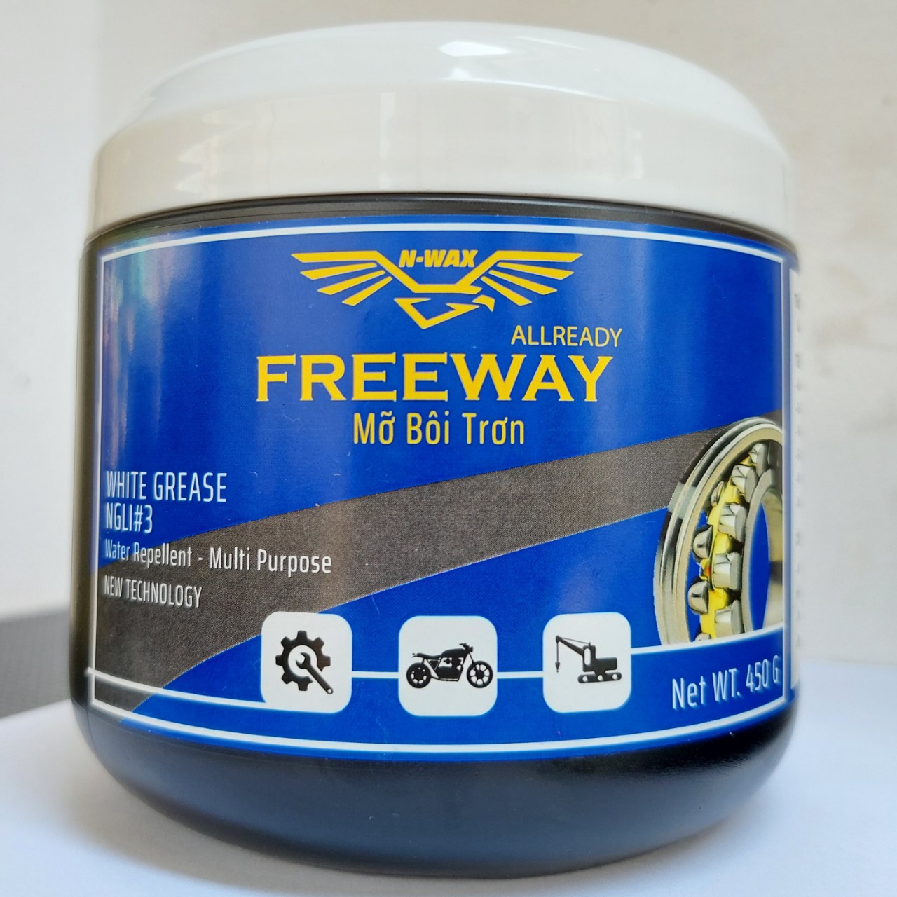 [MỠ BÔI TRƠN TRẮNG CHỊU NHIỆT 180 ĐỘ KHÁNG NƯỚC] FREEWAY WHITE GREASE NGLI#3 450 GRAM