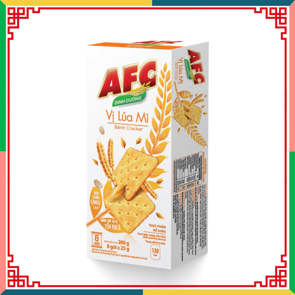 Combo 2 hộp bánh quy dưỡng chất AFC vị rau và bánh quy dưỡng chất AFC vị lúa mì, 2x200g