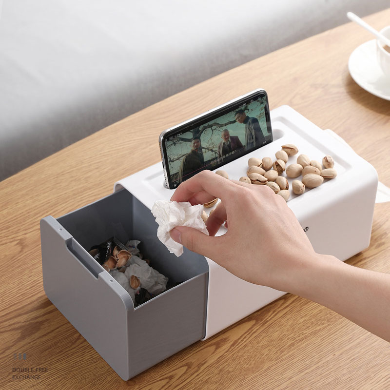 Desktop tissue box, multifunctional creative storage box, home living room coffee table, paper drawer, Plastic,simple,mini desktop small trash can