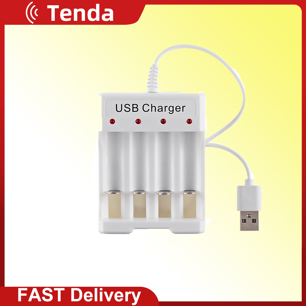 2pcs Bộ Sạc Pin USB Thông Minh 4 Khe, Trạm Pin Niken Hydro AA AAA