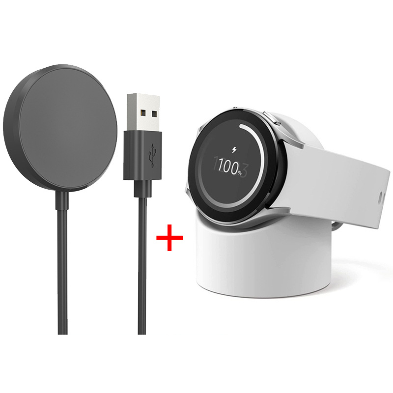 Cho Samsung Galaxy Watch 6 5 4 3 Đế sạc không dây cáp sạc và đứng silicon