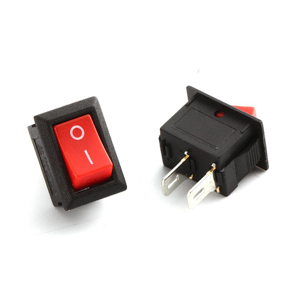 10PCS Push Button Switch 10x15mm SPST 2Pin KCD11 Snap-in On/Off Rocker Switch 3A 250V Power Switch Black Red