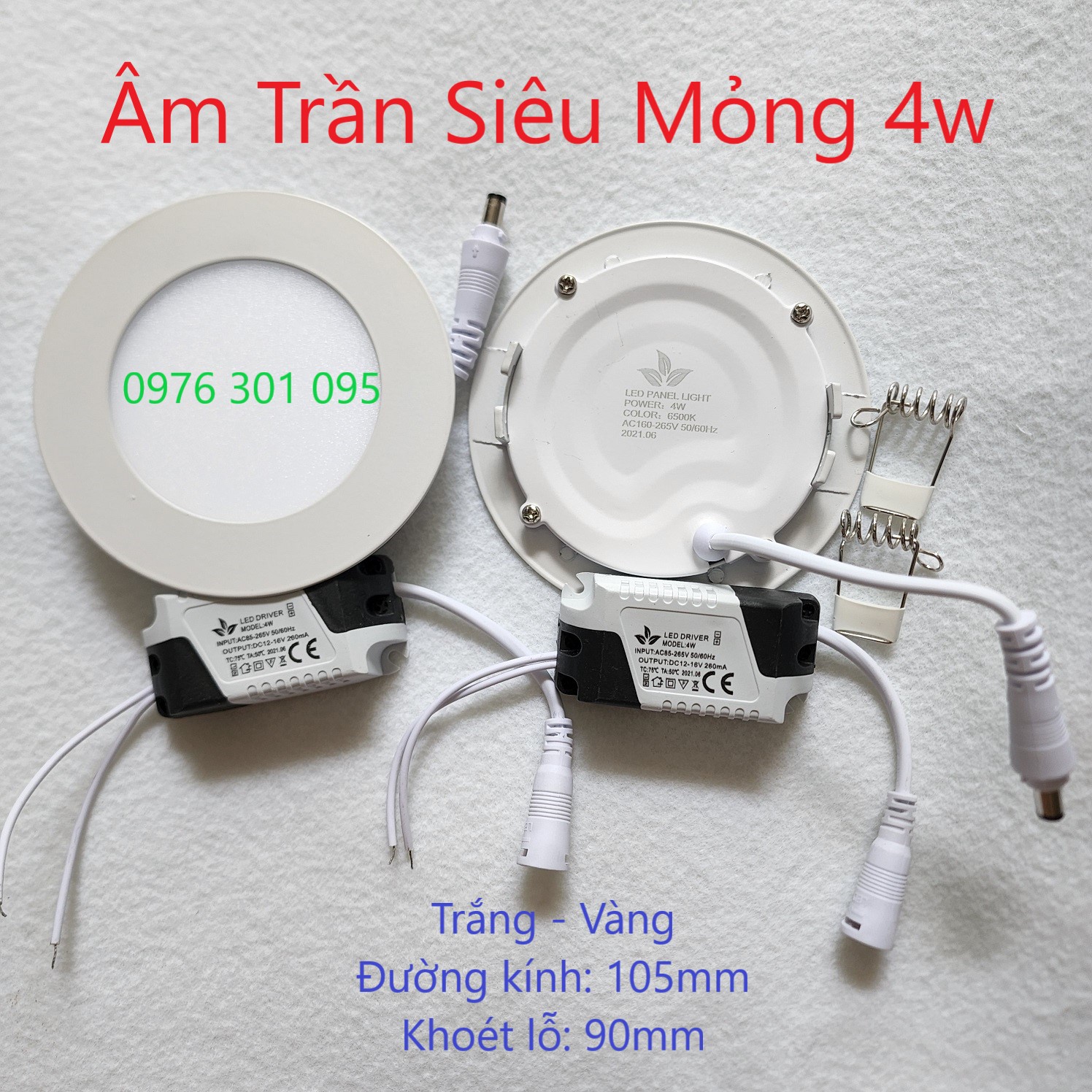 Bóng đèn led âm trần 4w khoét lỗ 90mm
