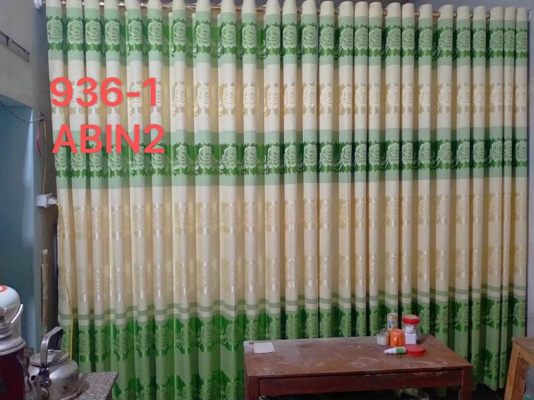 rèm rộng 3m cao 2m50 màu xanh gấm
