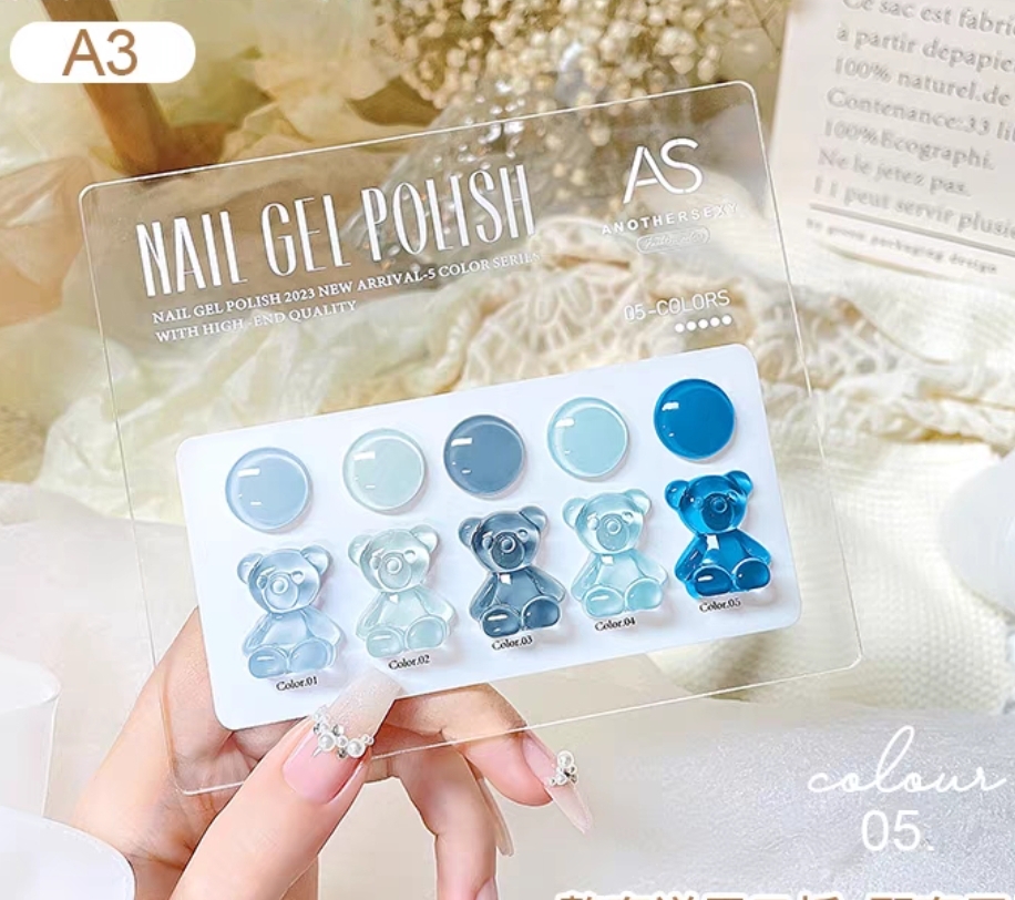 Set sơn as 5 màu a3 chai xanh cao cấp - sinailmi