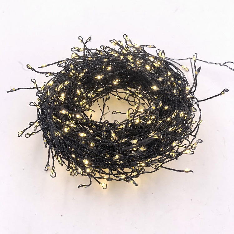 6m 200 LED Copper Wire Light Plug in Firecracker Light String Black Wire Warm White Light Romantic Christmas Holiday Decorative Light 24V Connection Connected in Series