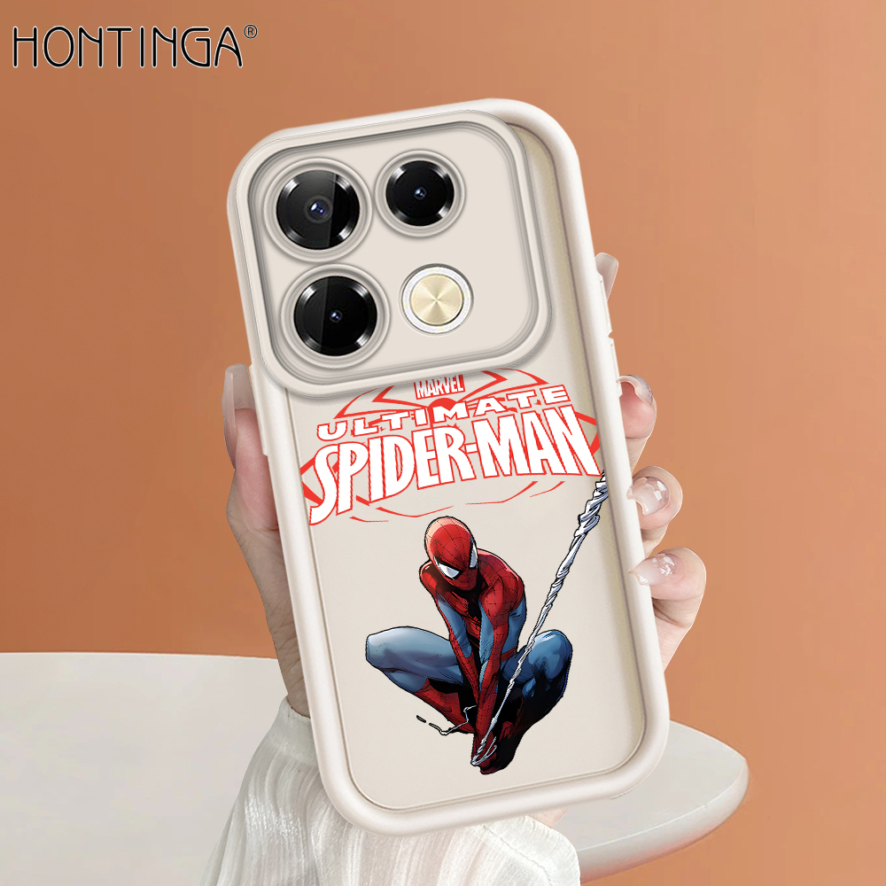 Hontinga for Infinix Note 40 Pro 4G 5G Note 40 Back Cover Marvel Spider Man Pattern Case Ladder Soft Rubber Mobile Phone Cover. 