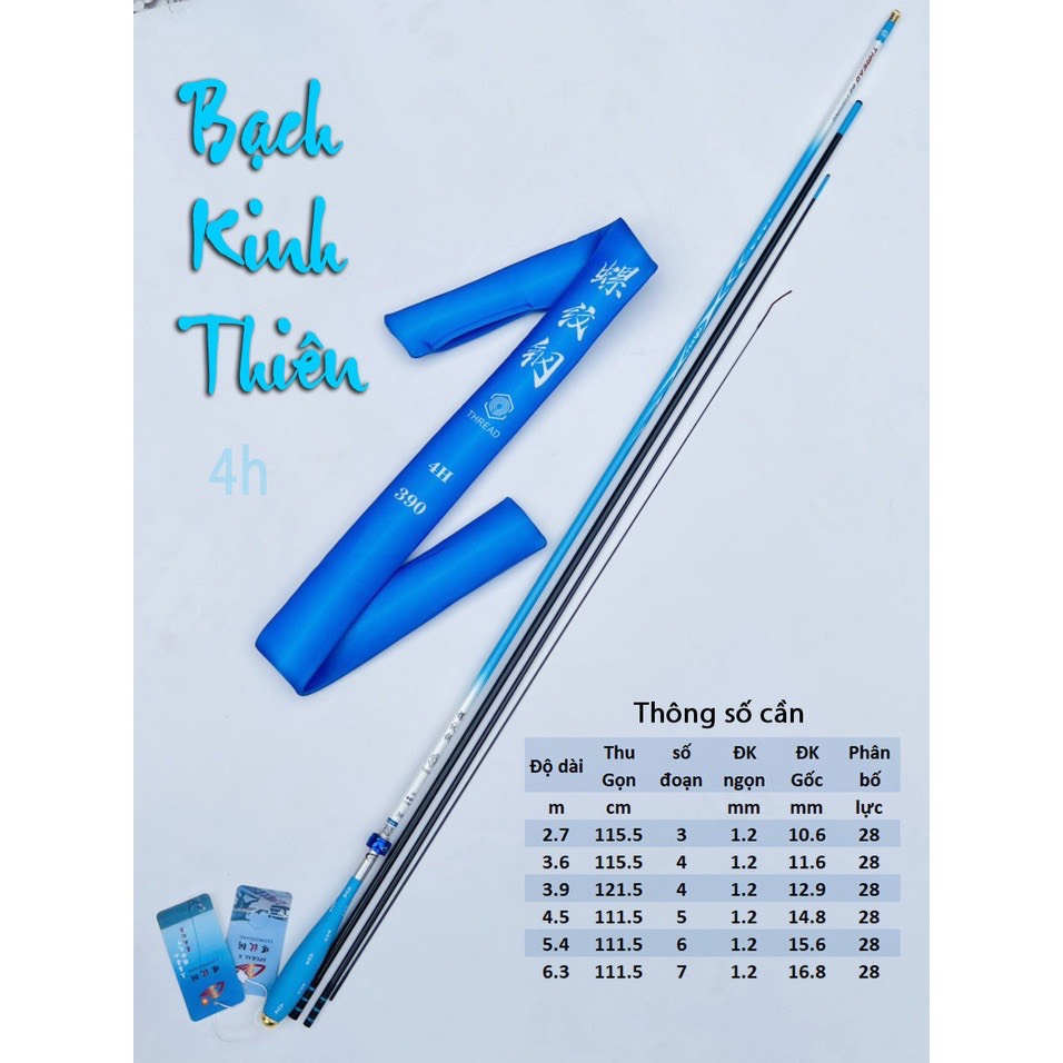 (Chất Lượng) Cần câu đài Bạch kinh thiên 4h