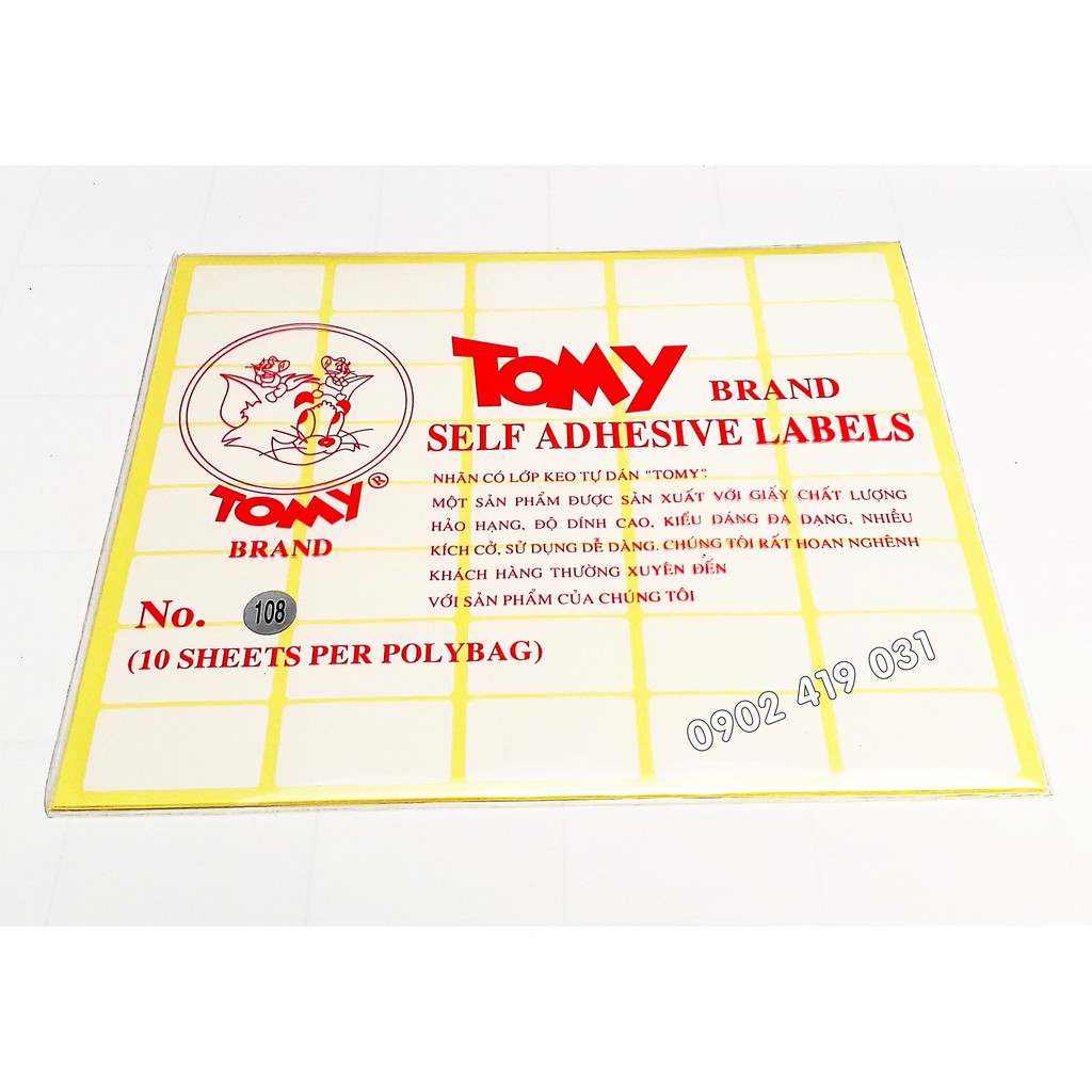 Tem Nhãn Dán Giấy Decal Tomy ( Khách Chọn size )
