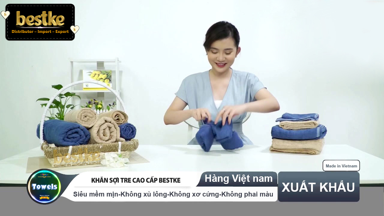 COMBO 15 khăn sợi tre bestke cao cấp , dùng cho cả trẻ em