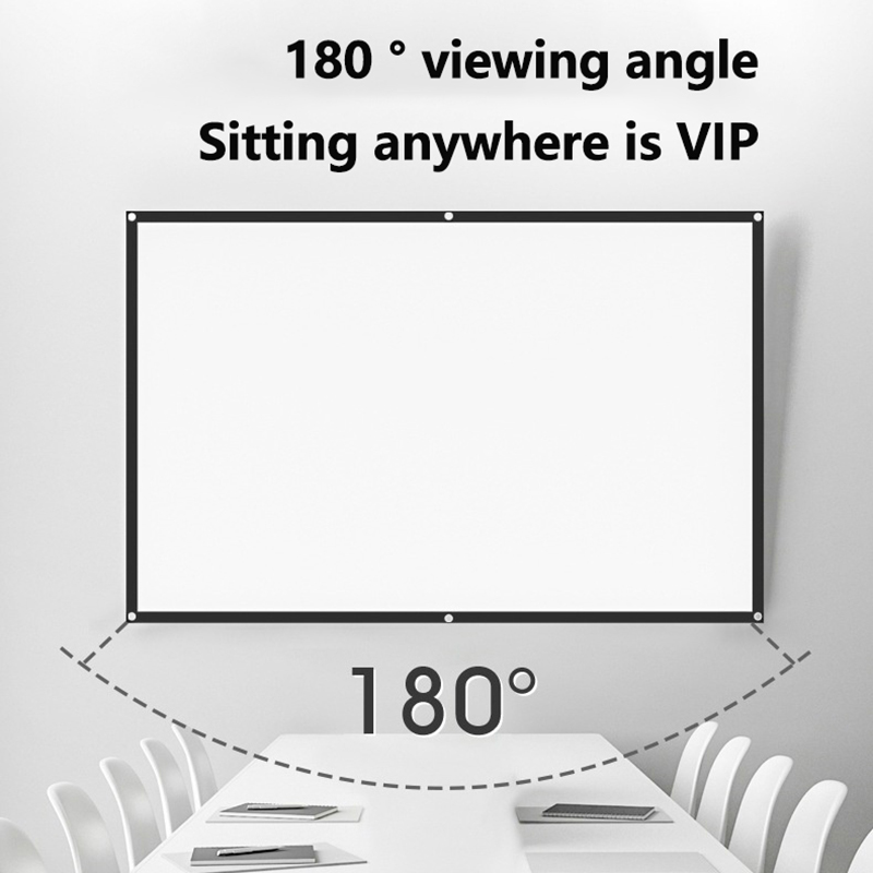 60 84 100 120 Inch 16:9 3:4 Portable Projector Screen Curtain HD Display Screen Home Cinema Theater Movie Home Outdoor Office A JUE. 