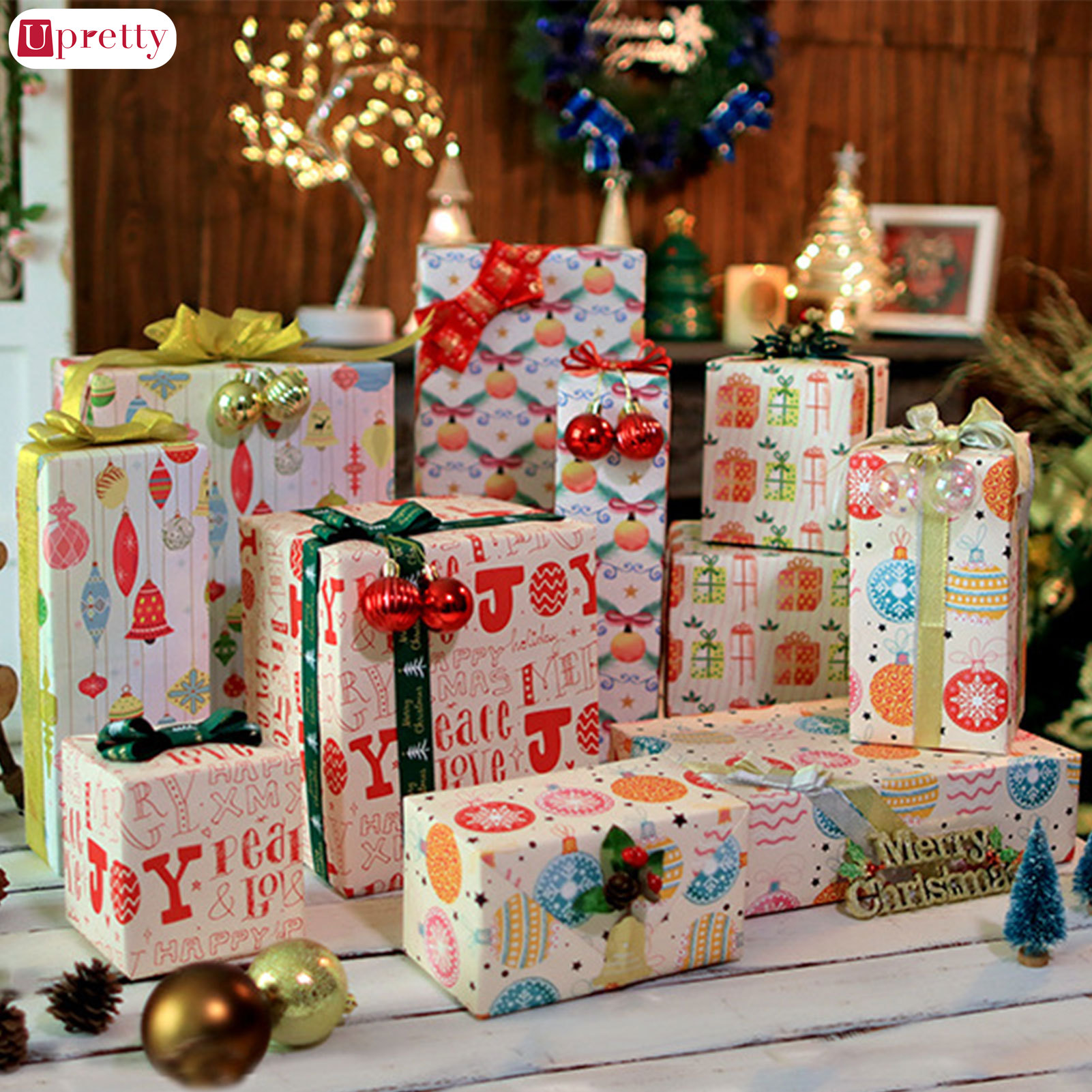 holiday inspired wrapping paper #style  การห่อของขวัญคริสตมาส, คริสต์มาส  diy, การตกแต่งเทศกาลคริสต์มาส
