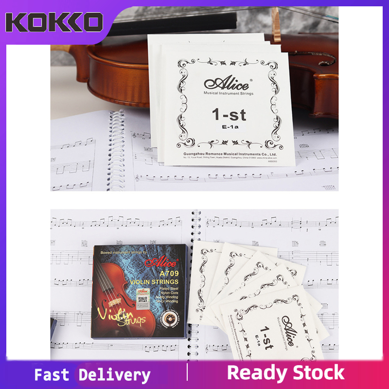 4pcs A709 Alice Violin Strings Set Steel Rope Core G String Nickel Strings Practice Play Parts 31/8/4/2