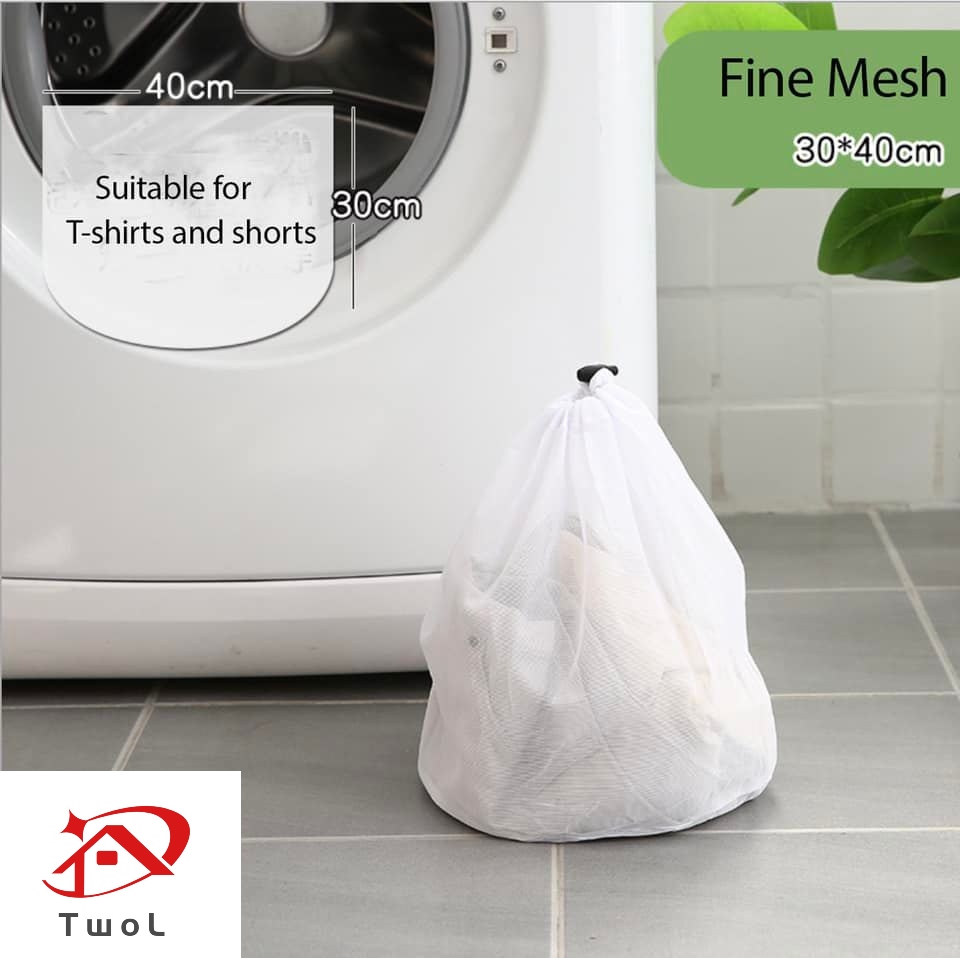 TwoL Large Fine Mesh Laundry Bag Washing Net Laundry Mesh With Lockable Drawstring For Big