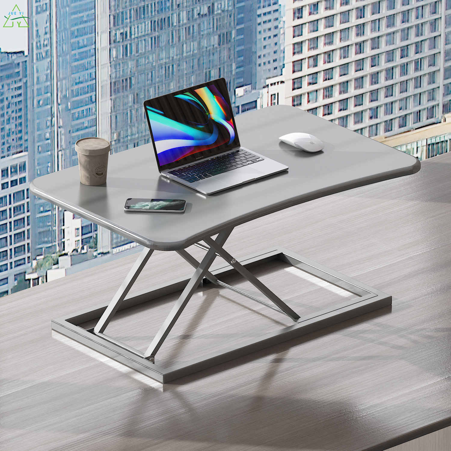 KS Standing notebook desktop folding computer desk with elevated height adjustable desk and standing workbench on the desk