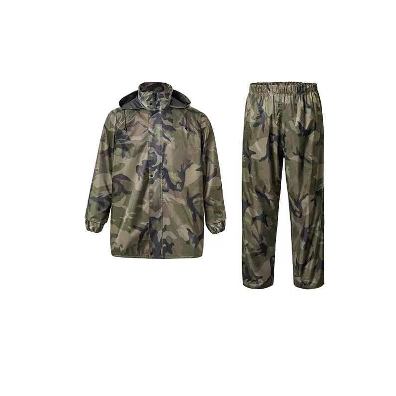 Lansboter Camouflage raincoat set men's split raincoat rain pants hiking fishing waterproof poncho