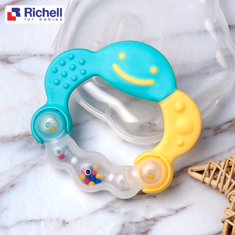 Xúc xắc gặm nướu tròn (xanh) Richell