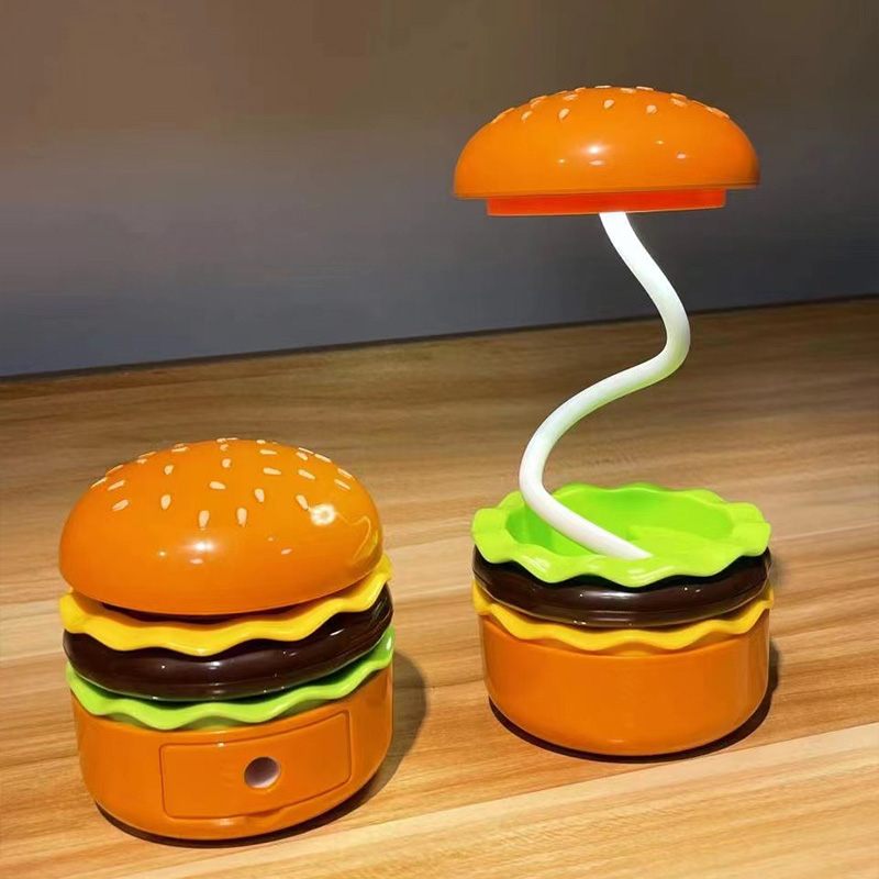 Đèn ban đêm Hamburger kaimeidi, gọt bút chì, đèn ban đêm đèn ngủ LED để lưu trữ Đèn bàn tâm trạng