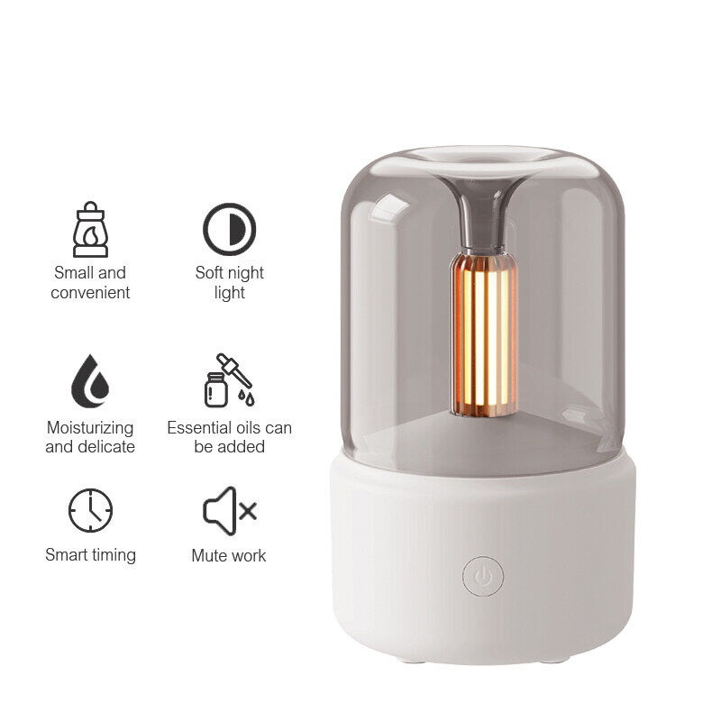 Romoss Humidifier Máy khuếch tán hương thơm Máy khuếch tán hương thơm dưới ánh nến Máy phun sương làm mát không khí USB cầm tay 120ml có đèn LED