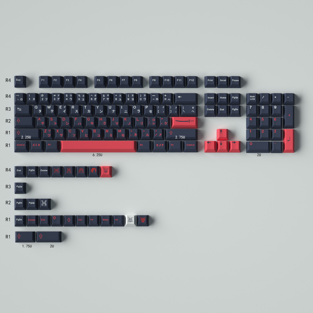 Gmk bushido keycaps cherry profile dye-sub pbt keycap 137 keys 64/68/87/96/980