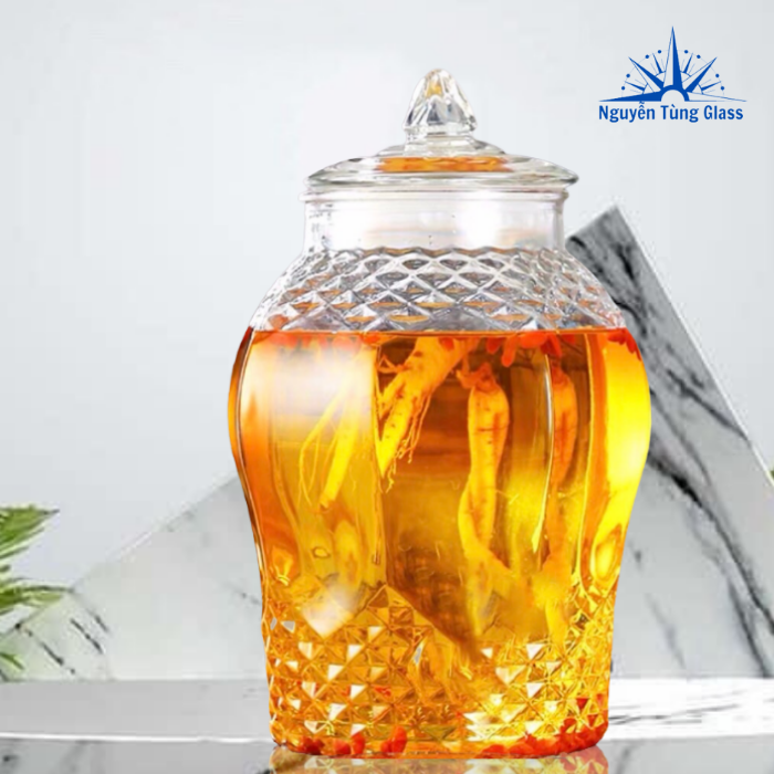 Bình ngâm sâm thủy tinh 8833 6 lít (không van)