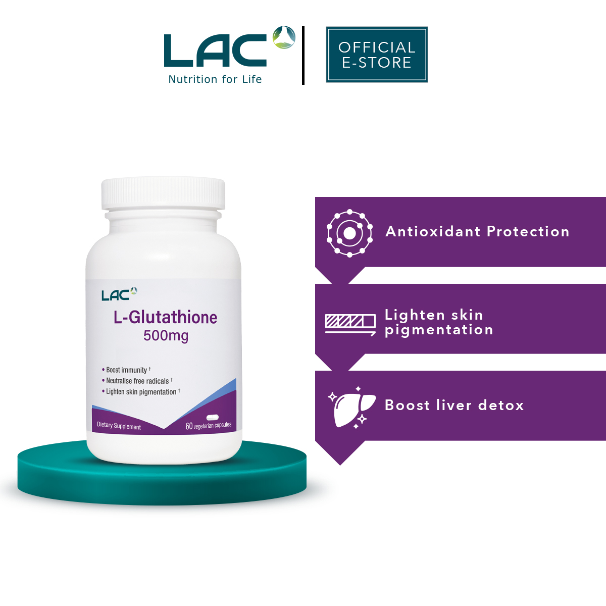 glutathione 500 mg gnc GNC - 穀胱甘肽 500毫克 60粒 main image 1
