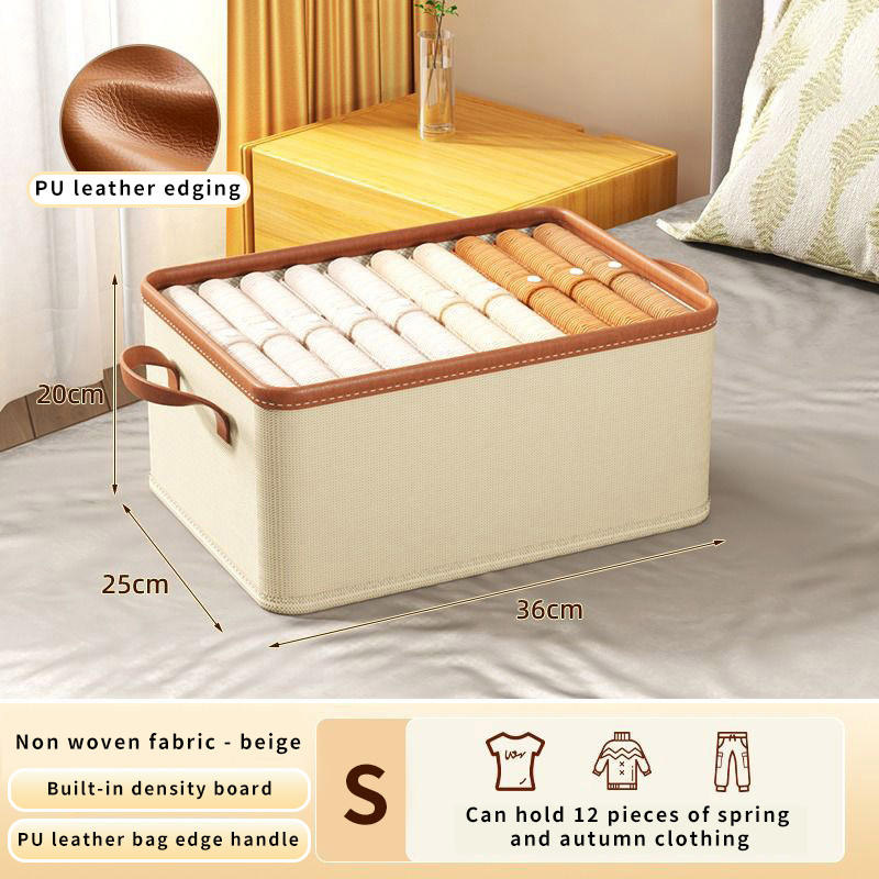 Clothes storage box foldable fabric storage box home wardrobe drawer type clothing storage