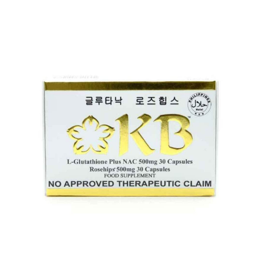 lazada kb glutathione with Rosehips 500mg 30 Capsules c KB L-Glutathione plus NAC 10's