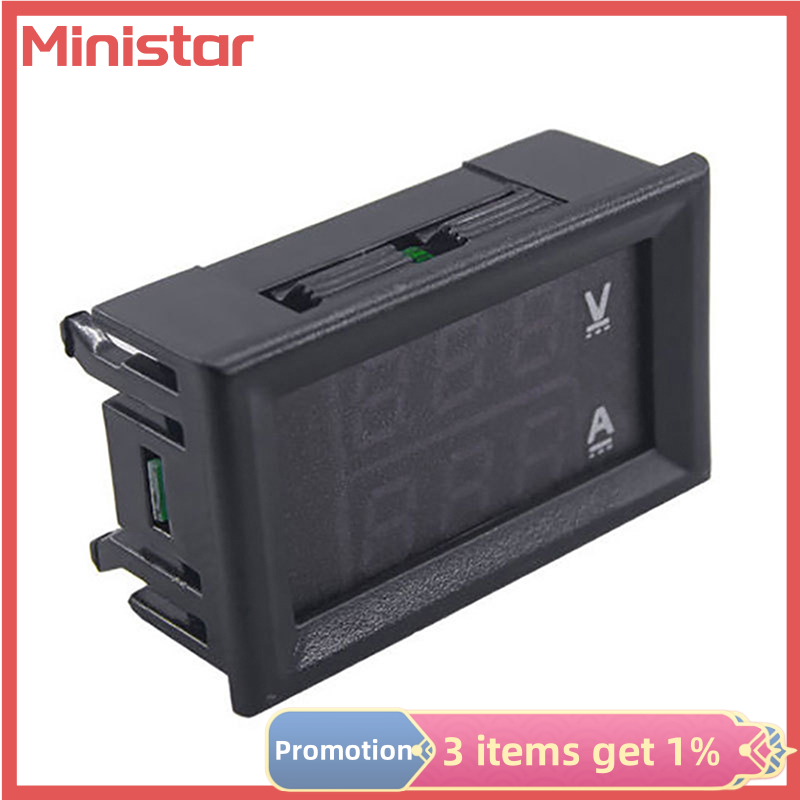 Ministar DC 0-100V 10A Ampe kế Vôn kế kỹ thuật số hiển thị thời gian kép vôn kế bảng điều khiển đồng hồ hiện tại amp Vôn kế 0.28 Quote; LED xanh đỏ