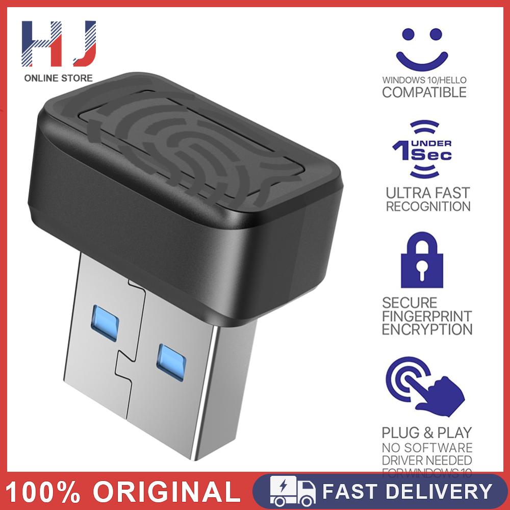 USB Fingerprint Key Reader FIDO U2F Biometric Mini Security Key Dongle Windows Hello Speedy Matching Security Key for PC
