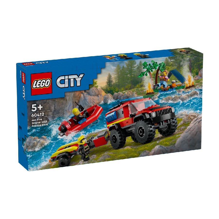 Đồ chơi lắp ráp xe và tàu cứu hỏa chuyên dụng lego city 60412