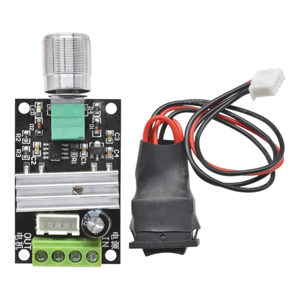 DC 6V 12V 24V 28V DC Motor Speed Controller 3A Motor Speed Regulator Reversible Switch PWM Motor Controller Adjustable LED Light