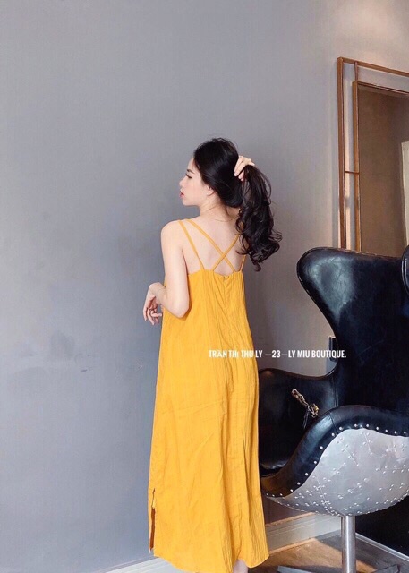 Váy 2 dây dáng dài đi biển - Váy Suông 2 dây dự tiệc sang chảnh thời trang thoáng mát chất đũi cao cấp NHẬT LINH  -  V355