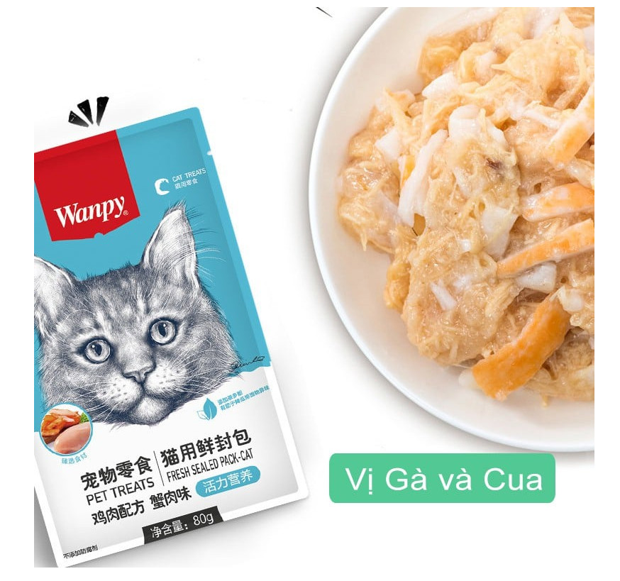 Pate Wanpy Mèo Gói 80gr - Nhiều vị - NôngTrạiThúCưng.com