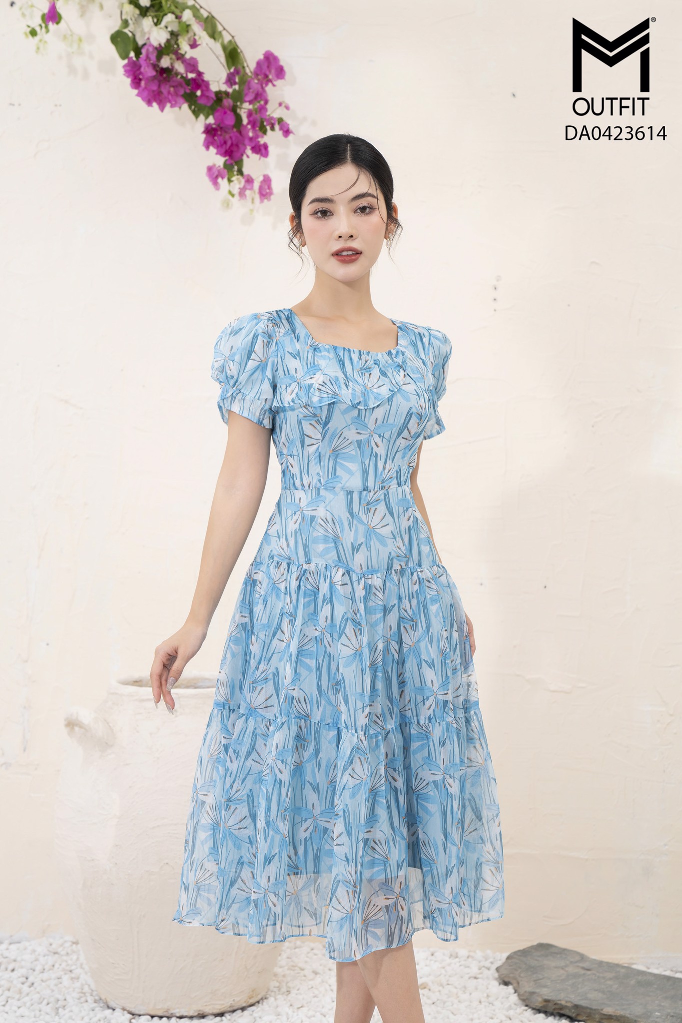 Đầm dáng xòe, tà bong, tùng nhún