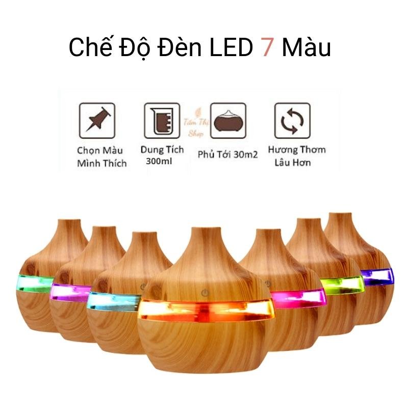 Máy Xông Tinh Dầu 300ml Aroma Cao Cấp (Mua Máy Tặng Tinh Dầu)Máy Khuếch Tán Tinh Dầu Bình Xông Tinh Dầu Tỏa Hương Thơm Cho Phong Ngủ & Trên Ôtô