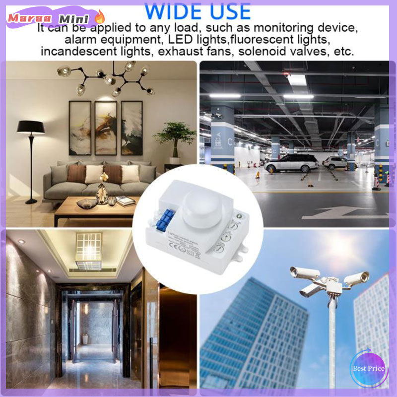 Maraa microwave sensor switch 5.8ghz hf 220v led 360 degree radar motion body sensor